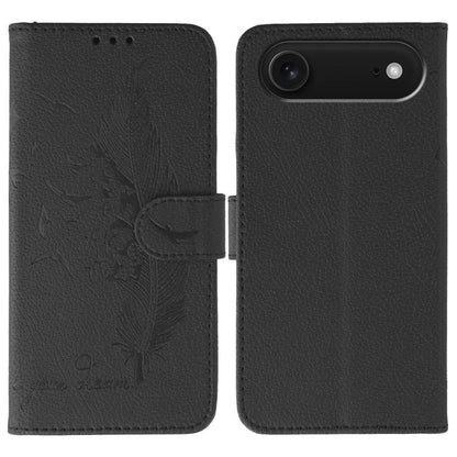 For iPhone Air Feather Pattern Litchi Texture Leather Phone Case(Black) - iPhone Air Cases by buy2fix | Online Shopping UK | buy2fix
