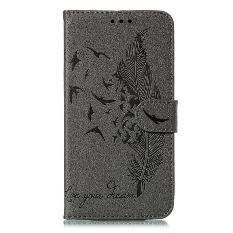 For iPhone Air Feather Pattern Litchi Texture Leather Phone Case(Gray) - iPhone Air Cases by buy2fix | Online Shopping UK | buy2fix