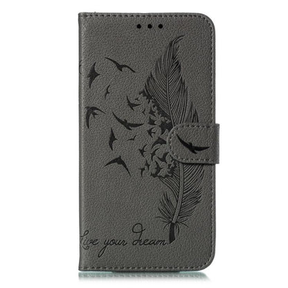 For iPhone Air Feather Pattern Litchi Texture Leather Phone Case(Gray) - iPhone Air Cases by buy2fix | Online Shopping UK | buy2fix