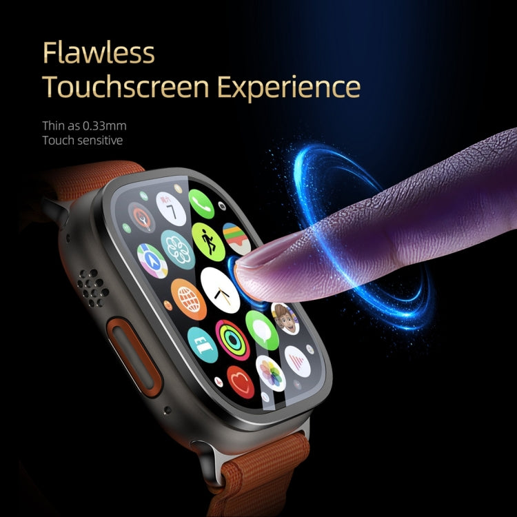 For Apple Watch Ultra 3 / 2 / 1 49mm DUX DUCIS 2 in 1 Aluminum Alloy Frame Tempered Glass Screen Protector(Black) by DUX DUCIS