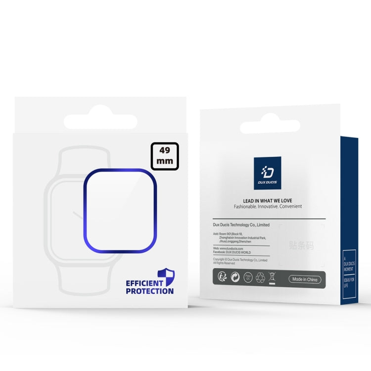 For Apple Watch Ultra 3 / 2 / 1 49mm DUX DUCIS 2 in 1 Aluminum Alloy Frame Tempered Glass Screen Protector(Black) by DUX DUCIS