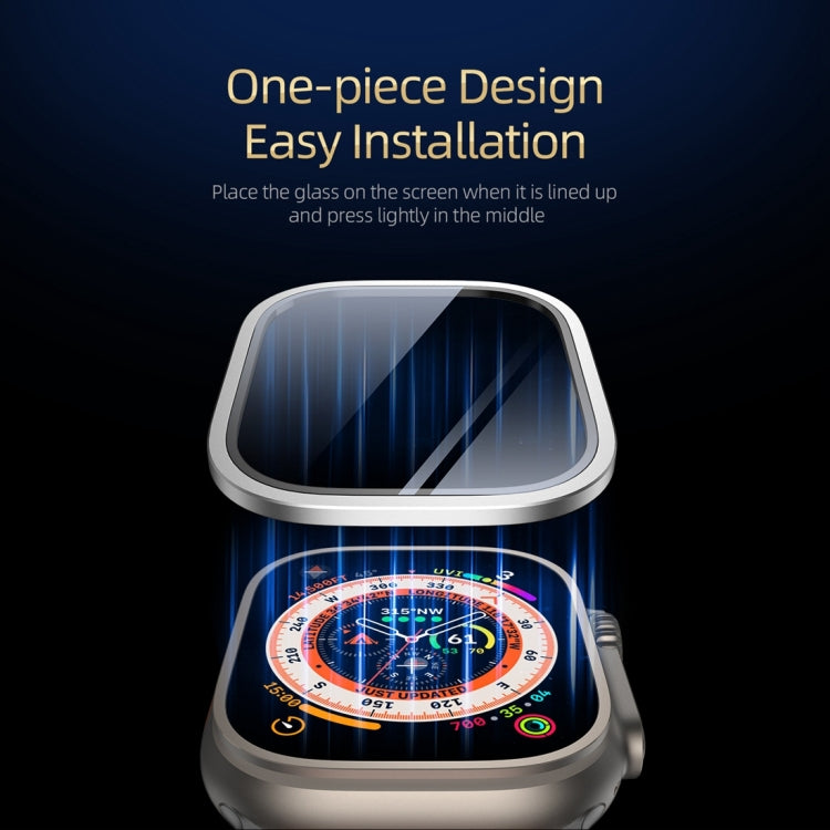 For Apple Watch Ultra 3 / 2 / 1 49mm DUX DUCIS 2 in 1 Aluminum Alloy Frame Tempered Glass Screen Protector(Silver) by DUX DUCIS