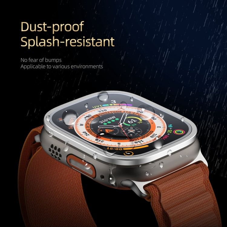 For Apple Watch Ultra 3 / 2 / 1 49mm DUX DUCIS 2 in 1 Aluminum Alloy Frame Tempered Glass Screen Protector(Silver) by DUX DUCIS