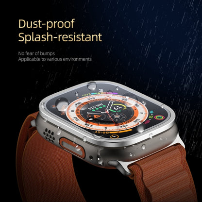 For Apple Watch Ultra 3 / 2 / 1 49mm DUX DUCIS 2 in 1 Aluminum Alloy Frame Tempered Glass Screen Protector(Silver) by DUX DUCIS