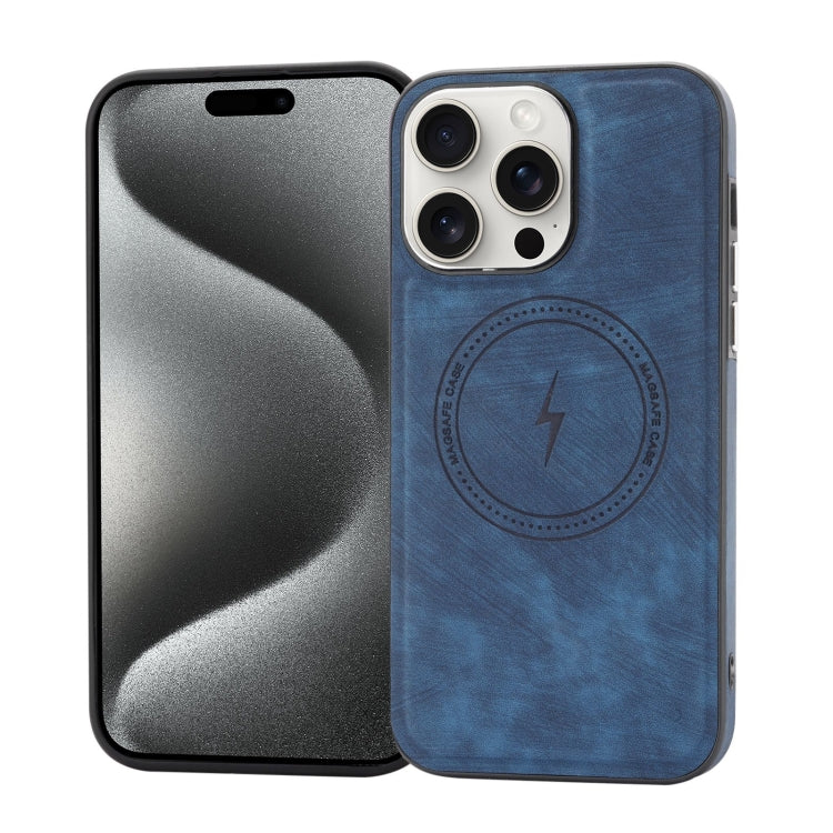 For iPhone 15 Pro Max Side PU Hybrid TPU Magsafe Phone Case(Blue) - iPhone 15 Pro Max Cases by buy2fix | Online Shopping UK | buy2fix