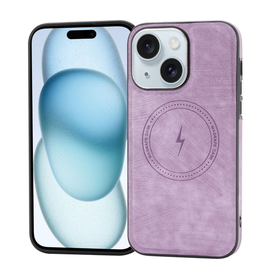 For iPhone 15 Plus Side PU Hybrid TPU Magsafe Phone Case(Light Purple) - iPhone 15 Plus Cases by buy2fix | Online Shopping UK | buy2fix