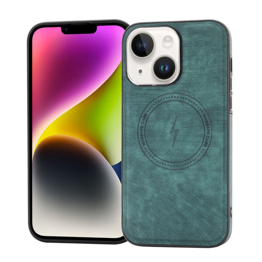 For iPhone 14 Plus Side PU Hybrid TPU Magsafe Phone Case(Green) - iPhone 14 Plus Cases by buy2fix | Online Shopping UK | buy2fix