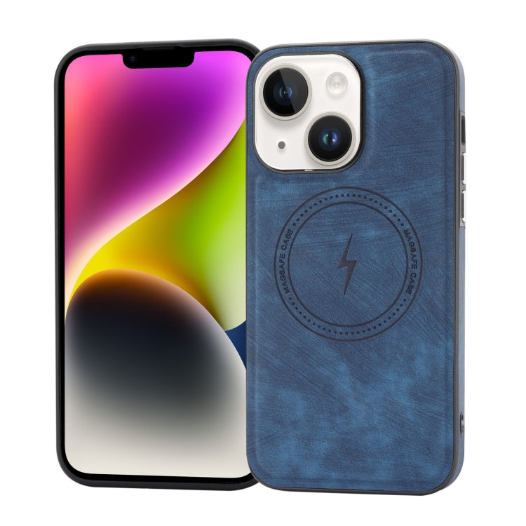 For iPhone 14 Side PU Hybrid TPU Magsafe Phone Case(Blue) by buy2fix