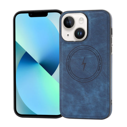 For iPhone 13 Side PU Hybrid TPU Magsafe Phone Case(Blue) - iPhone 13 Cases by buy2fix | Online Shopping UK | buy2fix