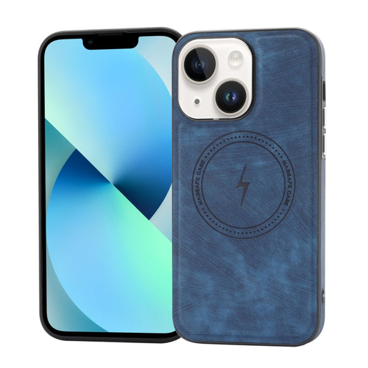 For iPhone 13 Side PU Hybrid TPU Magsafe Phone Case(Blue) - iPhone 13 Cases by buy2fix | Online Shopping UK | buy2fix