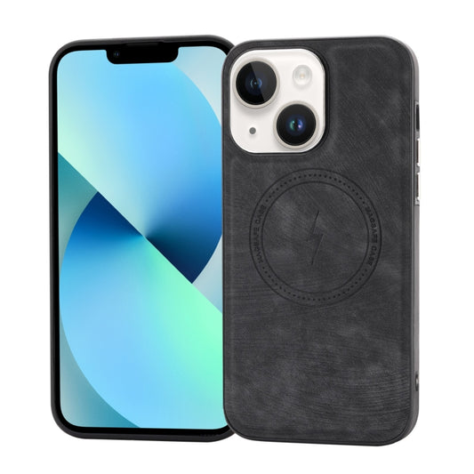 For iPhone 13 Side PU Hybrid TPU Magsafe Phone Case(Black) - iPhone 13 Cases by buy2fix | Online Shopping UK | buy2fix