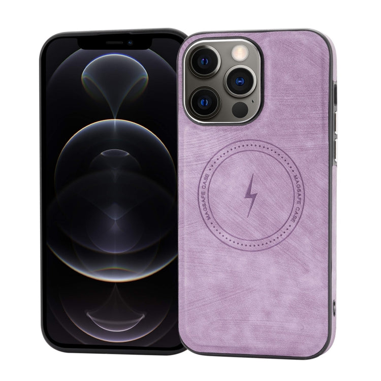 For iPhone 12 Pro Max Side PU Hybrid TPU Magsafe Phone Case(Light Purple) - iPhone 12 Pro Max Cases by buy2fix | Online Shopping UK | buy2fix