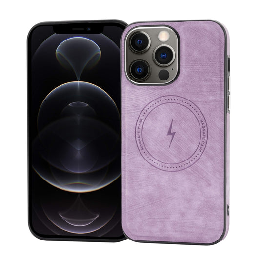 For iPhone 12 Pro Max Side PU Hybrid TPU Magsafe Phone Case(Light Purple) - iPhone 12 Pro Max Cases by buy2fix | Online Shopping UK | buy2fix