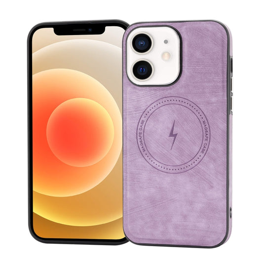 For iPhone 12 Side PU Hybrid TPU Magsafe Phone Case(Light Purple) - iPhone 12 / 12 Pro Cases by buy2fix | Online Shopping UK | buy2fix