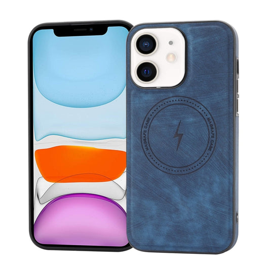 For iPhone 11 Side PU Hybrid TPU Magsafe Phone Case(Blue) - iPhone 11 Cases by buy2fix | Online Shopping UK | buy2fix