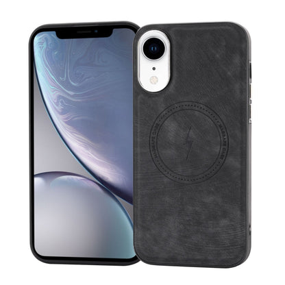 For iPhone XR Side PU Hybrid TPU Magsafe Phone Case(Black) by buy2fix