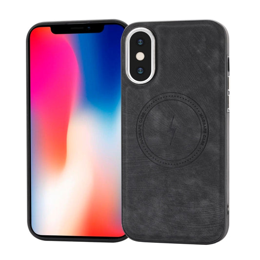 For iPhone XS /X Side PU Hybrid TPU Magsafe Phone Case(Black) - More iPhone Cases by buy2fix | Online Shopping UK | buy2fix