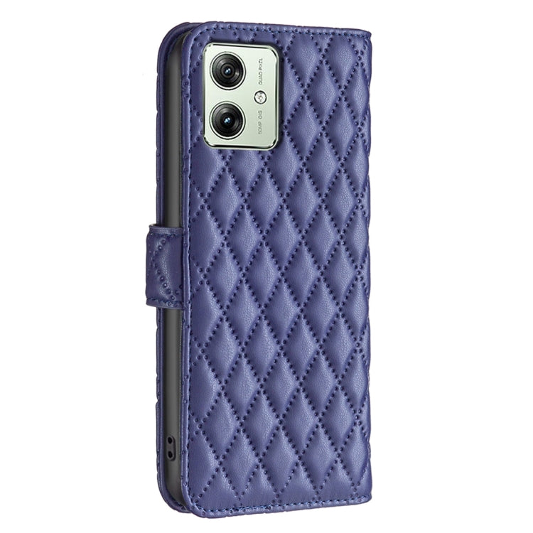 For Motorola Moto G54 5G EU Edition Diamond Lattice Wallet Flip Leather Phone Case(Blue) by buy2fix