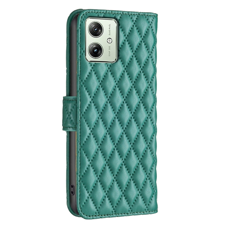 For Motorola Moto G54 5G EU Edition Diamond Lattice Wallet Flip Leather Phone Case(Green) by buy2fix