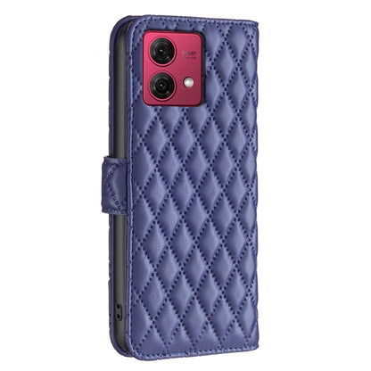 For Motorola Moto G84 Diamond Lattice Wallet Flip Leather Phone Case(Blue) by buy2fix