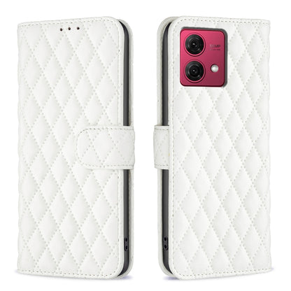 For Motorola Moto G84 Diamond Lattice Wallet Flip Leather Phone Case(White) by buy2fix