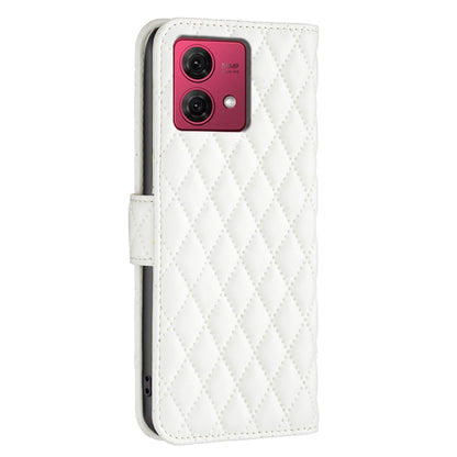 For Motorola Moto G84 Diamond Lattice Wallet Flip Leather Phone Case(White) by buy2fix
