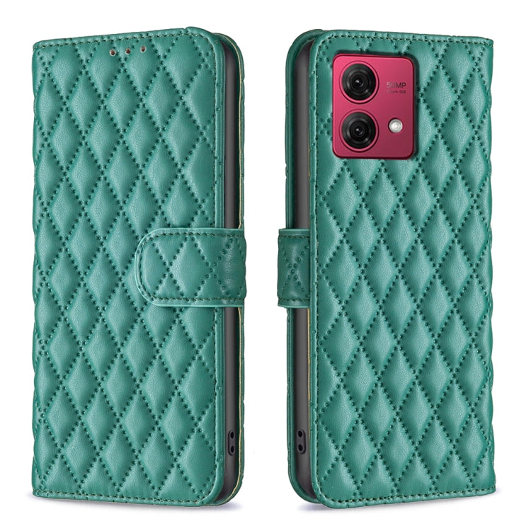 For Motorola Moto G84 Diamond Lattice Wallet Flip Leather Phone Case(Green) by buy2fix