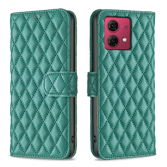 For Motorola Moto G84 Diamond Lattice Wallet Flip Leather Phone Case(Green) by buy2fix