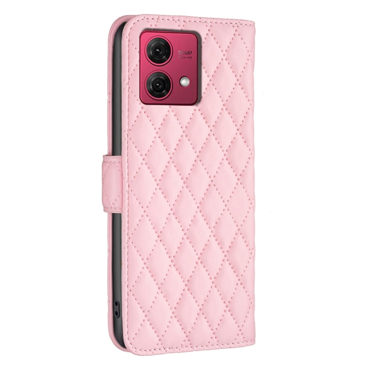For Motorola Moto G84 Diamond Lattice Wallet Flip Leather Phone Case(Pink) by buy2fix