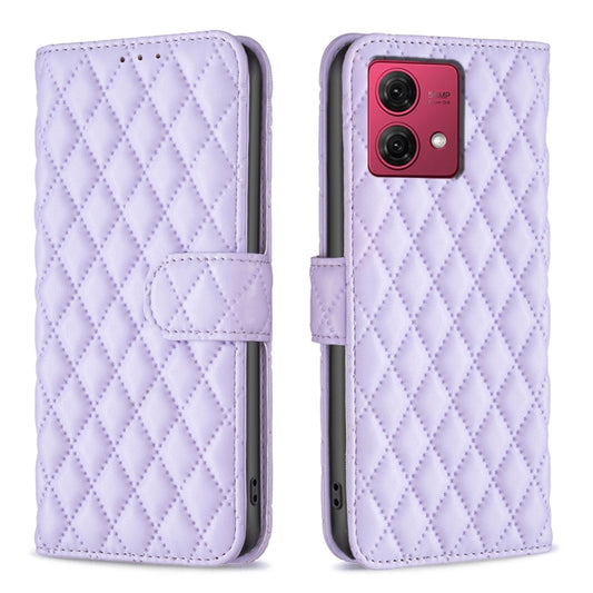 For Motorola Moto G84 Diamond Lattice Wallet Flip Leather Phone Case(Purple) by buy2fix