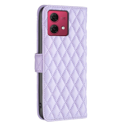 For Motorola Moto G84 Diamond Lattice Wallet Flip Leather Phone Case(Purple) by buy2fix