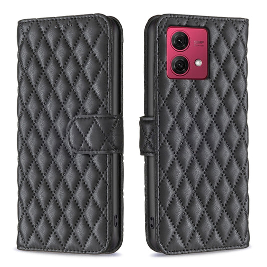 For Motorola Moto G84 Diamond Lattice Wallet Flip Leather Phone Case(Black) by buy2fix
