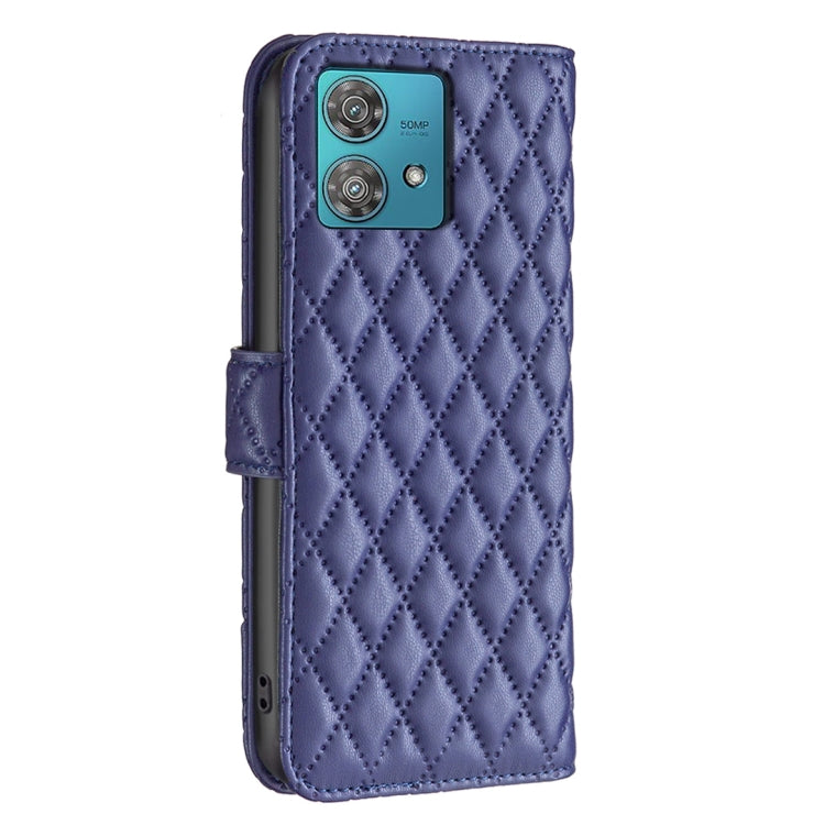 For Motorola Edge 40 Neo Diamond Lattice Wallet Flip Leather Phone Case(Blue) by buy2fix