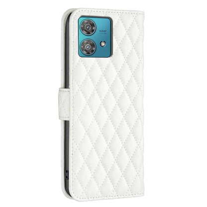 For Motorola Edge 40 Neo Diamond Lattice Wallet Flip Leather Phone Case(White) by buy2fix