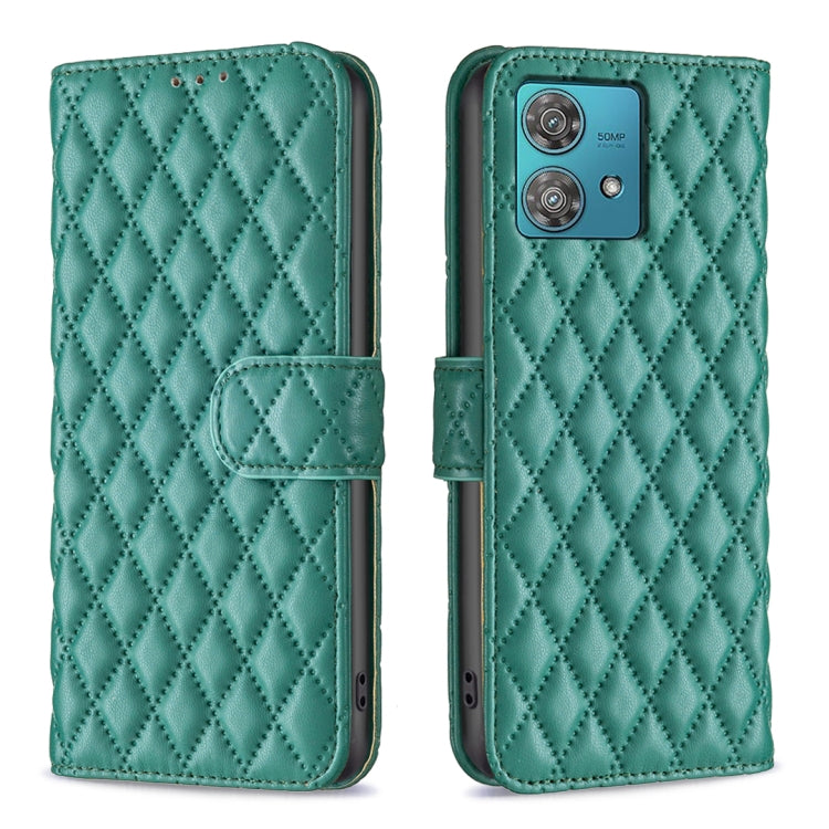 For Motorola Edge 40 Neo Diamond Lattice Wallet Flip Leather Phone Case(Green) by buy2fix