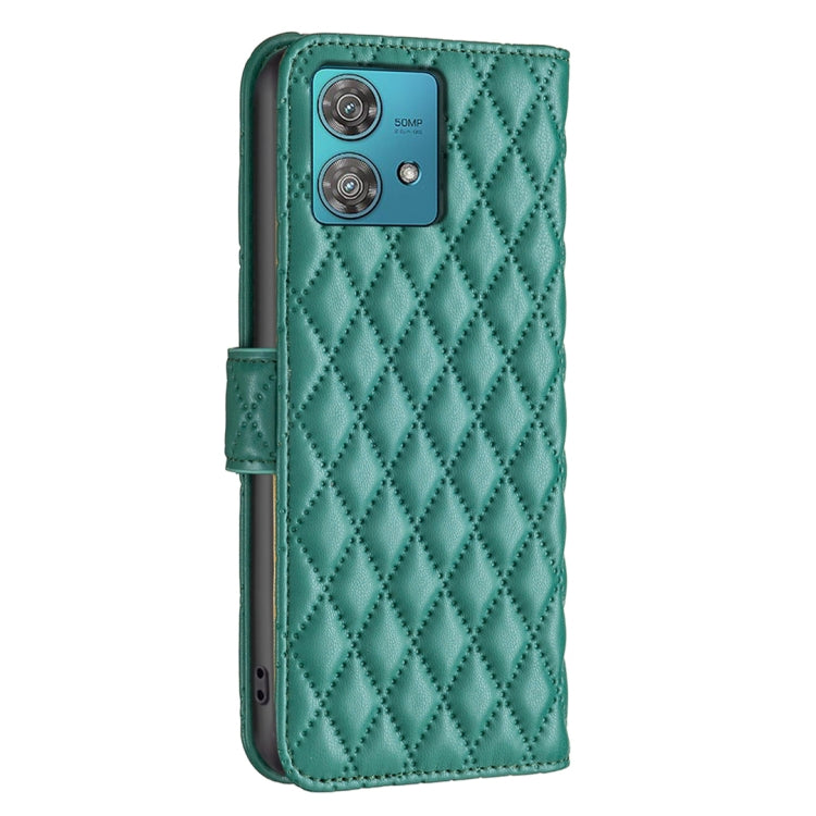 For Motorola Edge 40 Neo Diamond Lattice Wallet Flip Leather Phone Case(Green) by buy2fix