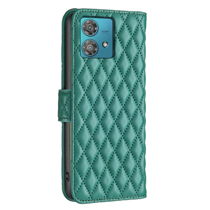 For Motorola Edge 40 Neo Diamond Lattice Wallet Flip Leather Phone Case(Green) by buy2fix