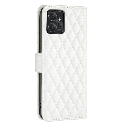 For Motorola Moto G Power 5G 2024 Diamond Lattice Wallet Flip Leather Phone Case(White) by buy2fix