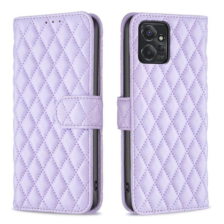 For Motorola Moto G Power 5G 2024 Diamond Lattice Wallet Flip Leather Phone Case(Purple) by buy2fix