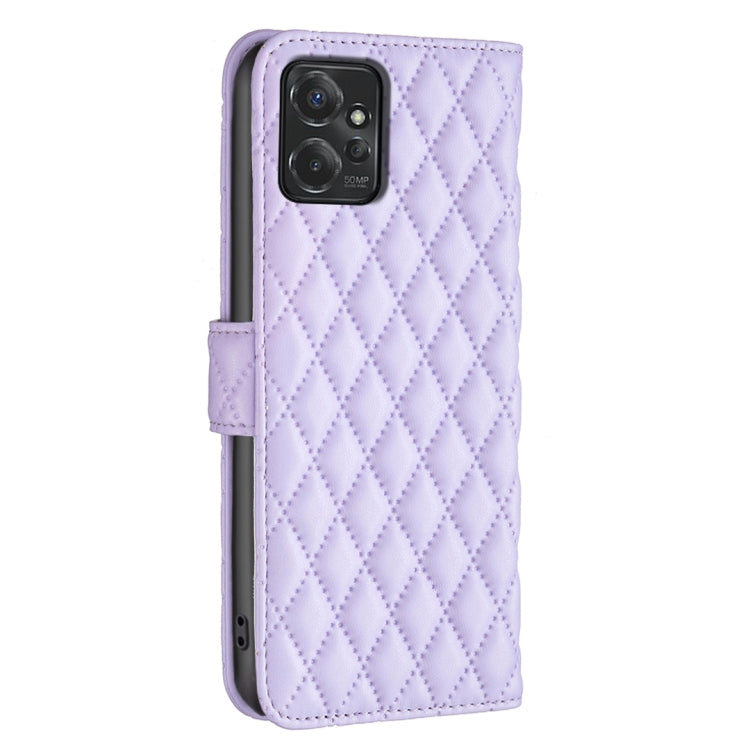 For Motorola Moto G Power 5G 2024 Diamond Lattice Wallet Flip Leather Phone Case(Purple) by buy2fix