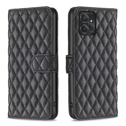 For Motorola Moto G Power 5G 2024 Diamond Lattice Wallet Flip Leather Phone Case(Black) by buy2fix