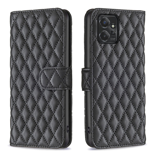 For Motorola Moto G Power 5G 2024 Diamond Lattice Wallet Flip Leather Phone Case(Black) by buy2fix