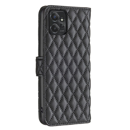 For Motorola Moto G Power 5G 2024 Diamond Lattice Wallet Flip Leather Phone Case(Black) by buy2fix