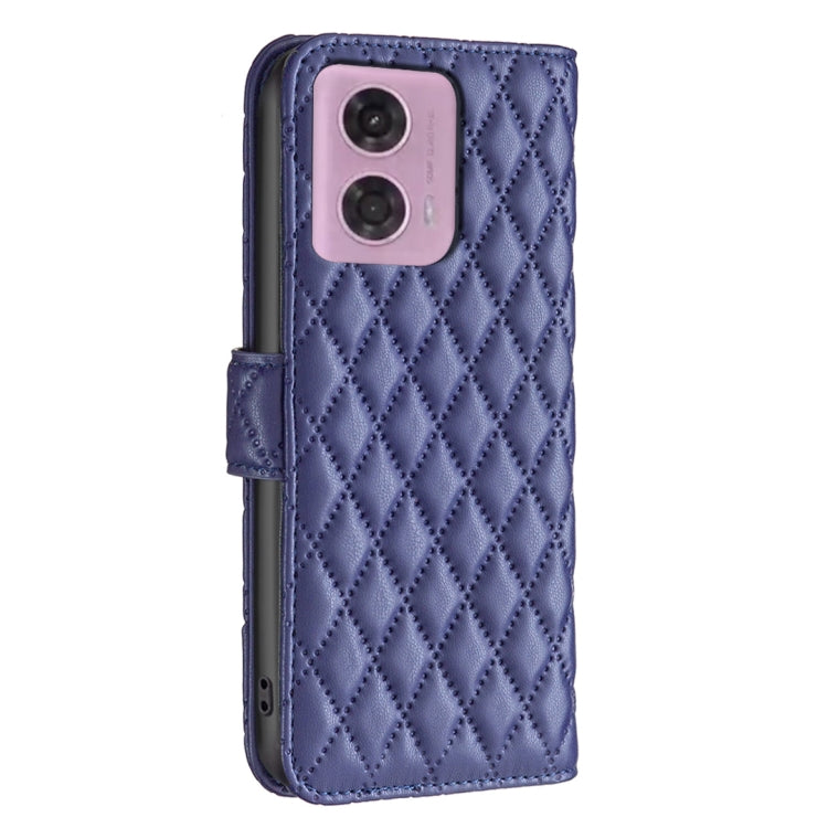 For Motorola Moto G34 5G / G45 5G Diamond Lattice Wallet Flip Leather Phone Case(Blue) by buy2fix