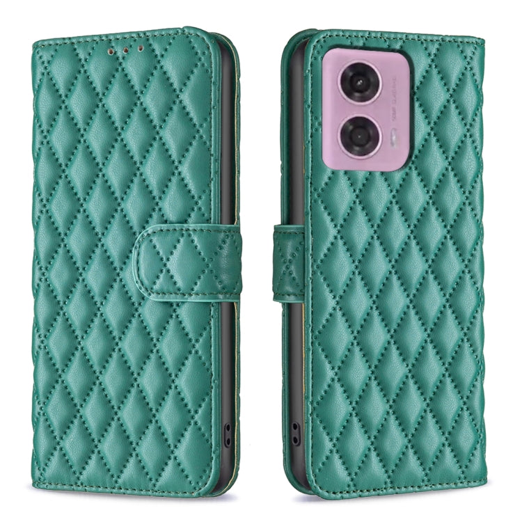 For Motorola Moto G34 5G / G45 5G Diamond Lattice Wallet Flip Leather Phone Case(Green) by buy2fix