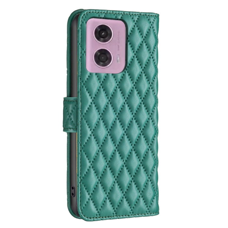 For Motorola Moto G34 5G / G45 5G Diamond Lattice Wallet Flip Leather Phone Case(Green) by buy2fix