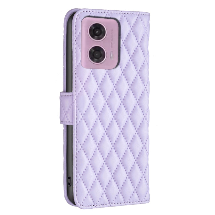For Motorola Moto G34 5G / G45 5G Diamond Lattice Wallet Flip Leather Phone Case(Purple) by buy2fix