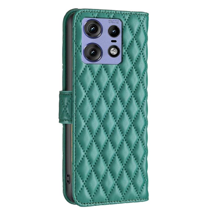 For Motorola Edge 50 Pro 5G Diamond Lattice Wallet Flip Leather Phone Case(Green) by buy2fix