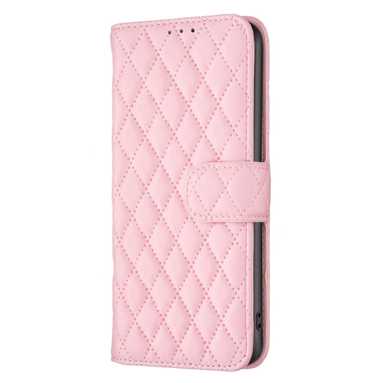 For Motorola Edge 50 Pro 5G Diamond Lattice Wallet Flip Leather Phone Case(Pink) by buy2fix