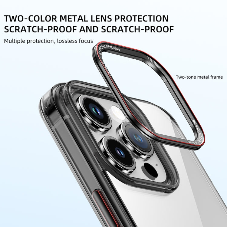 For iPhone 15 iPAKY MG Series Transparent PC+TPU Phone Case(Transparent Black) - iPhone 15 Cases by iPAKY | Online Shopping UK | buy2fix